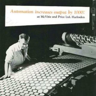 Die Londoner Harlesden Fabrik ist 1956 die weltweit erste, die vollkommen automatisiert wird. Der Ausstoß wurde um unglaubliche 1000% gesteigert.